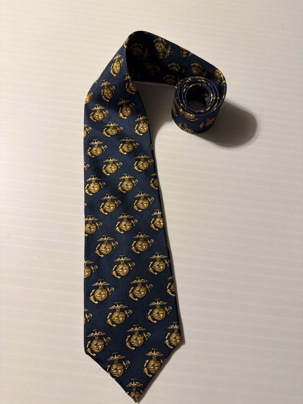 Fashion Neckwear United States Marine Corps EGA Eagle Globe and Anchor Navy Silk